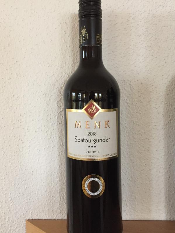 2018 Spätburgunder trocken Wein- - Menk Sektgut *** und